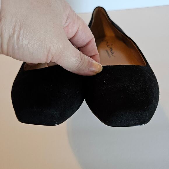 Nina Originals Black Velvet Pumps Gold Elephant Heel Detail Women's 9 Party Glam - Picture 3 of 12